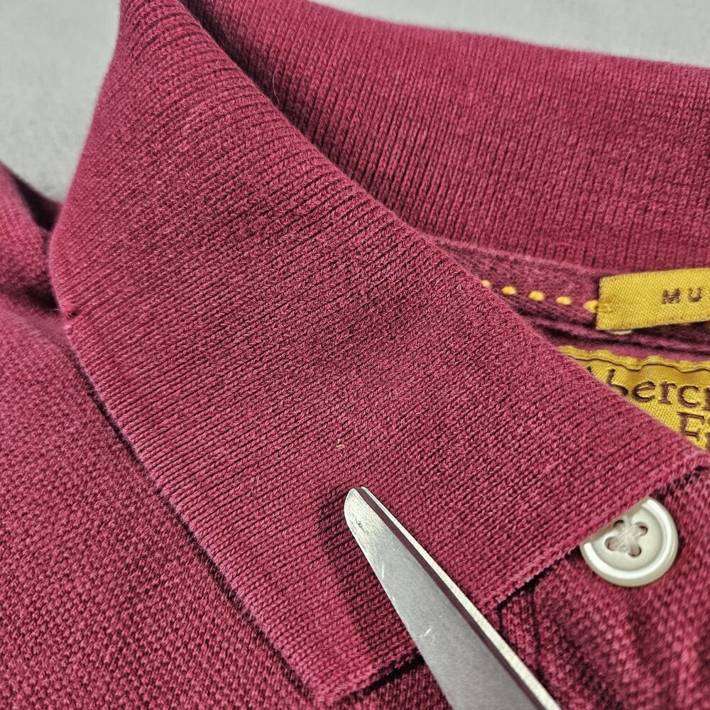 Vintage Abercrombie & Fitch Muscle Polo Shirt Mens XL Red Preppy Long Sleeve Y2K - Picture 4 of 16